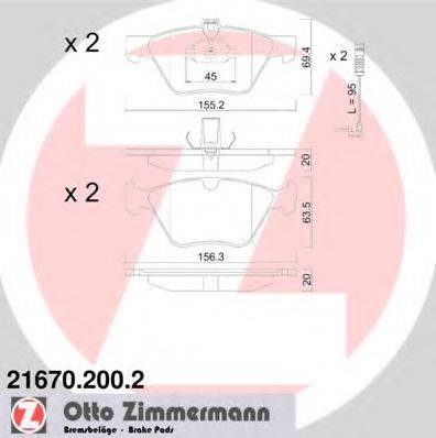 Тормозные колодки ZIMMERMANN 21670.200.2