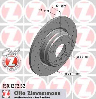 гальмівний диск ZIMMERMANN 150.1272.52