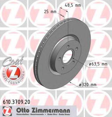 гальмівний диск ZIMMERMANN 610.3709.20