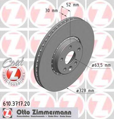 гальмівний диск ZIMMERMANN 610.3717.20