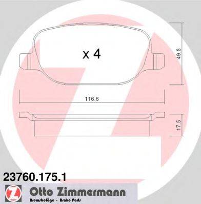Тормозные колодки ZIMMERMANN 23760.175.1