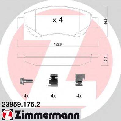 Комплект гальмівних колодок, дискове гальмо ZIMMERMANN 23959.175.2