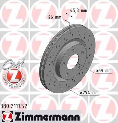 ZIMMERMANN 380211152 Тормозной диск