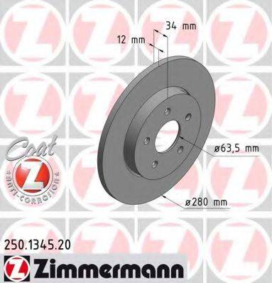 ZIMMERMANN 250134520 гальмівний диск