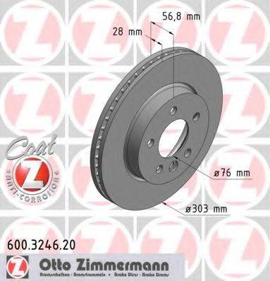 гальмівний диск ZIMMERMANN 600.3246.20