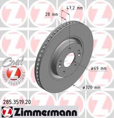 Тормозной диск ZIMMERMANN 285.3519.20