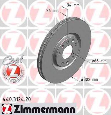 гальмівний диск ZIMMERMANN 440.3124.20