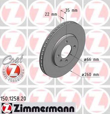 Тормозной диск ZIMMERMANN 150.1258.20