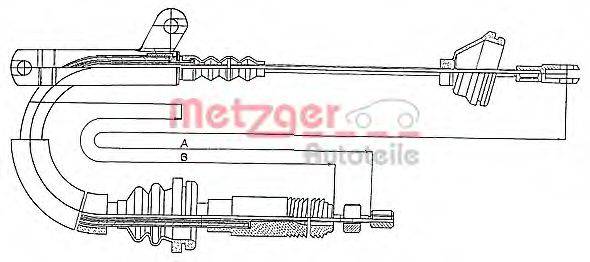 Трос, стояночная тормозная система METZGER 10.817