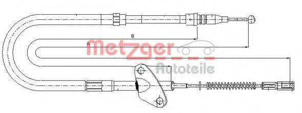 Трос, стояночная тормозная система METZGER 10.9871