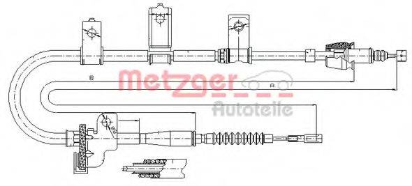 Трос, стояночная тормозная система METZGER 17.6020