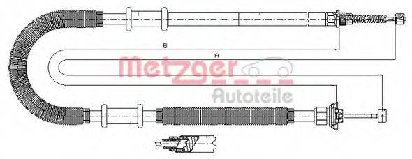Трос, стоянкова гальмівна система METZGER 641.10