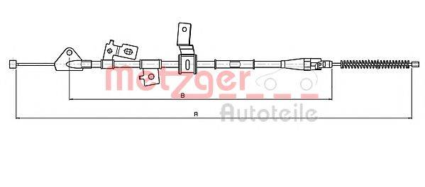 Трос, стояночная тормозная система METZGER 17.5070