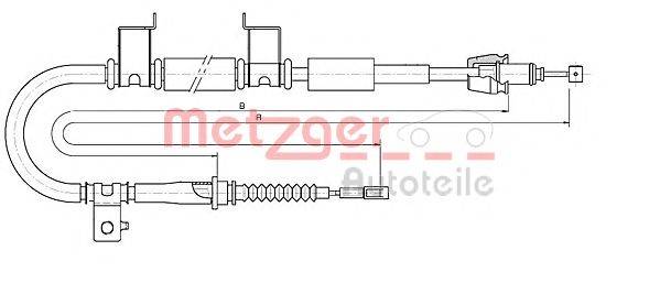 Трос, стояночная тормозная система METZGER 17.6053
