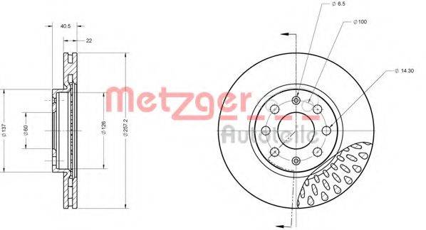 Тормозной диск METZGER 6110075
