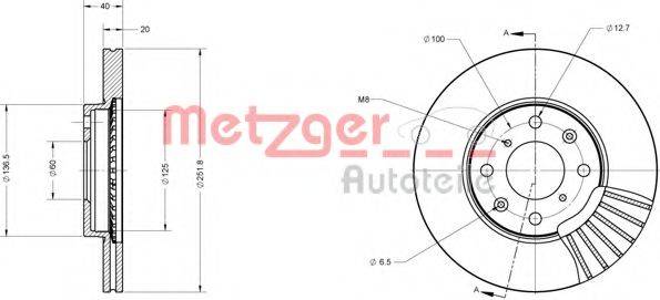 Тормозной диск METZGER 6110255