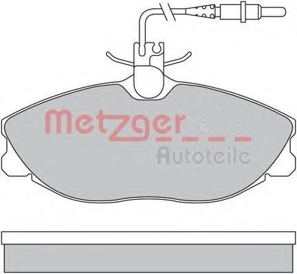 Комплект гальмівних колодок, дискове гальмо METZGER 1170253