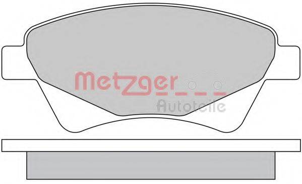 Комплект гальмівних колодок, дискове гальмо METZGER 1170255