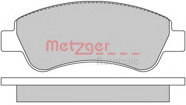 Комплект гальмівних колодок, дискове гальмо METZGER 1170026