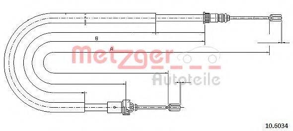 METZGER 106034 Трос, стояночная тормозная система