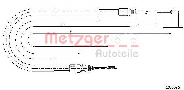 Трос, стояночная тормозная система METZGER 10.6036