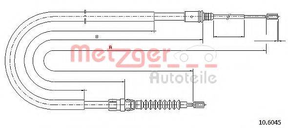 Трос, стояночная тормозная система METZGER 10.6045