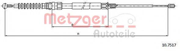 Трос, стояночная тормозная система METZGER 10.7517