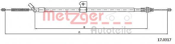 Трос, стояночная тормозная система METZGER 17.0317