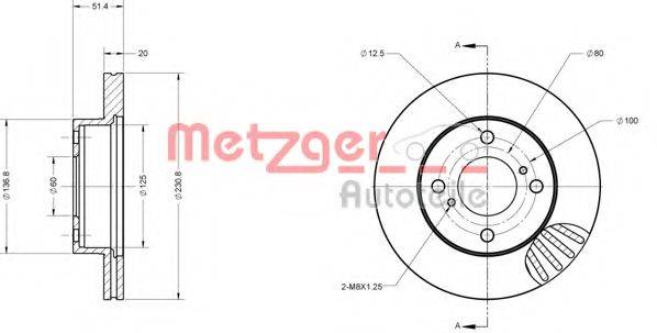 Тормозной диск METZGER 6110169